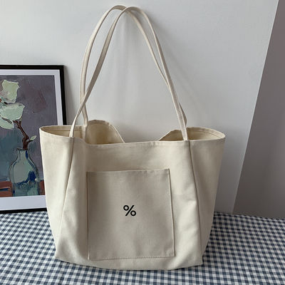 Gepersonaliseerde kleur Eco Canvas Tote Bag voor vrouwen Grote capaciteit en OEM / ODM aanvaardbaar