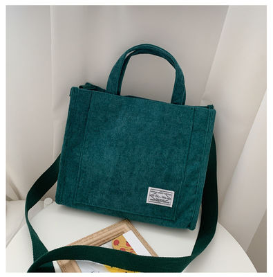 Fashion Crossbody Corduroy Tote Bag met verstelbare riem met aangepast logo