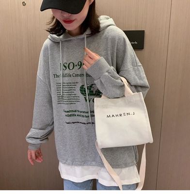 Gepersonaliseerde Kleur Kleine Vrouw Cotton Canvas Shopping Tote Bag met Custom Printed Logo