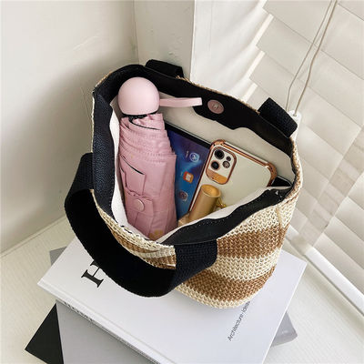 Eco Friendly Straw Woven Handbag voor vrouwen 2022 Beach Tote Dames Patroon Type Andere