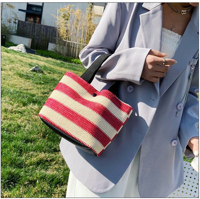 Eco Friendly Straw Woven Handbag voor vrouwen 2022 Beach Tote Dames Patroon Type Andere