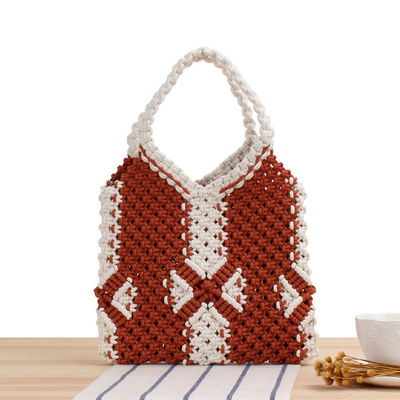 Polyester Lining Summer Straw Beach Bag voor vrouwen Handgemaakte geweven boheemse gebreide tas