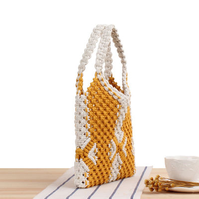 Polyester Lining Summer Straw Beach Bag voor vrouwen Handgemaakte geweven boheemse gebreide tas