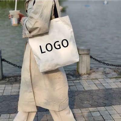 Herbruikbare winkeltassen van katoenen katoenen tassen gepersonaliseerde doektassen met op maat gedrukt logo