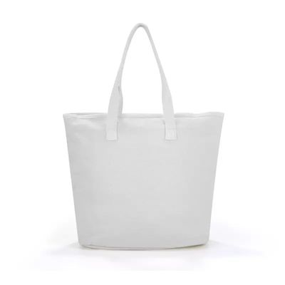 White Beach Shopping Tote Bags met katoenen webbing handvat en op maat gedrukt logo