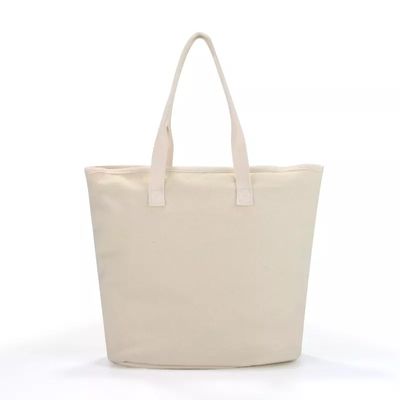 White Beach Shopping Tote Bags met katoenen webbing handvat en op maat gedrukt logo