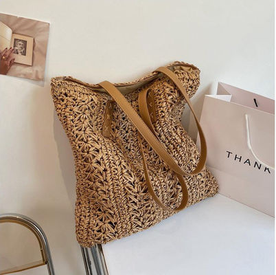 2022 Fashion Handbag Zomer Weave Straw Beach Bag Tote Bag met aangepast logo