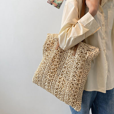 2022 Fashion Handbag Zomer Weave Straw Beach Bag Tote Bag met aangepast logo