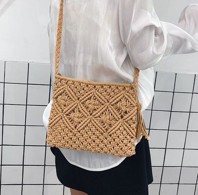 Andere patronen handgemaakte katoenen touw stro Vrouwen handtassen Vintage tassen Strandtassen