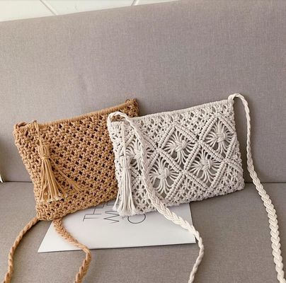 Andere patronen handgemaakte katoenen touw stro Vrouwen handtassen Vintage tassen Strandtassen