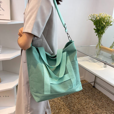 Custom Logo Kleur Eco Cotton Canvas Tote Schoudertas voor modeontwerp
