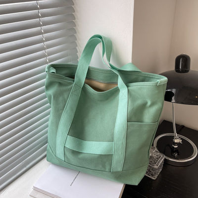 Custom Logo Kleur Eco Cotton Canvas Tote Schoudertas voor modeontwerp