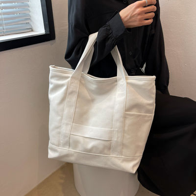 Custom Logo Kleur Eco Cotton Canvas Tote Schoudertas voor modeontwerp