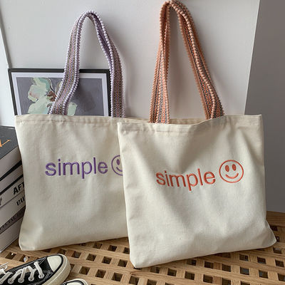 Custom Eco Totebag Printing herbruikbare katoenen doek winkeltas met letterpatroon