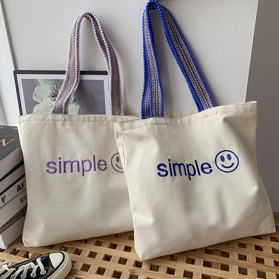 Custom Eco Totebag Printing herbruikbare katoenen doek winkeltas met letterpatroon
