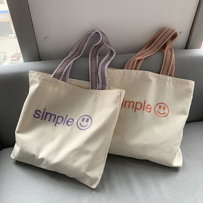 Custom Eco Totebag Printing herbruikbare katoenen doek winkeltas met letterpatroon
