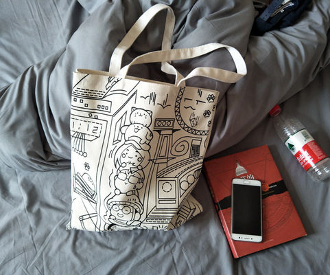 Op maat gedrukt Canvas Tote Bag Letter Print Cotton Eco-vriendelijke winkeltas