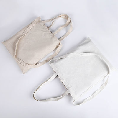 Gepersonaliseerde kleur Plain White Cotton Canvas herbruikbare winkeltok voor schoolleven