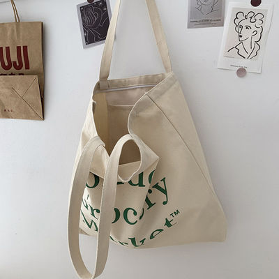 Grote capaciteit katoenen doek Tote zak voor winkelen Custom logo aanvaard