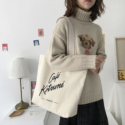 Gepersonaliseerd Logo Gepersonaliseerd Mode Recyclebaar Winkeltas Katoen Tote Bag Gedrukt Canvas Bag