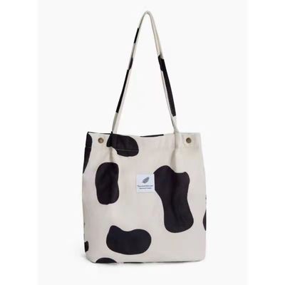 Handige Canvas Shoulder Corduroy Tote Bag voor werk Strand Lunch en reizen