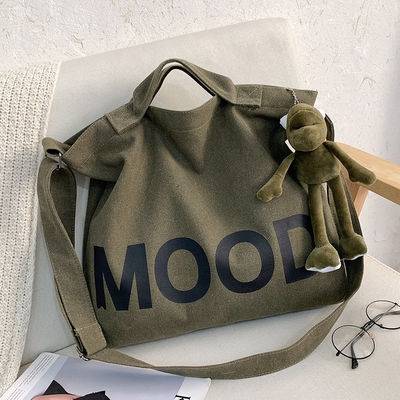 Op maat geprint duurzaam opvouwbaar herbruikbaar medium biologisch katoen doek Tote Bag