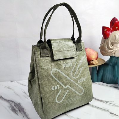 Gepersonaliseerde ontwerper grote capaciteit Tyvek Dupont papier geïsoleerde lunchbox zak