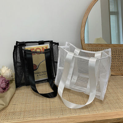 2022 Customized Fashion Print Grote Mesh Tote Bag Vrouwen Beach Bag met Hollow Out