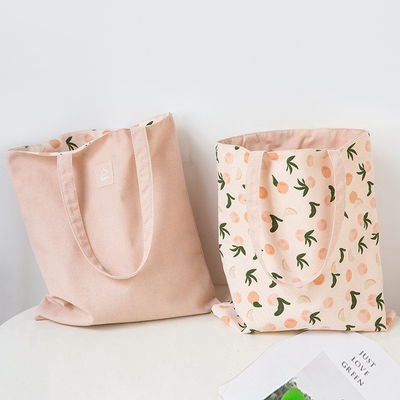 Custom Logo Middelgrote Opvouwbare Katoenen Canvas Tote Bag voor boodschappen