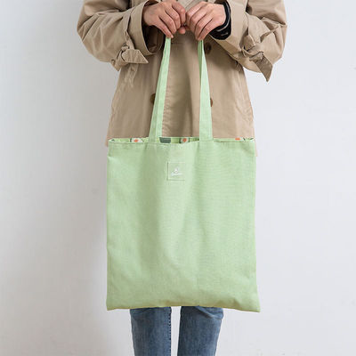Custom Logo Middelgrote Opvouwbare Katoenen Canvas Tote Bag voor boodschappen