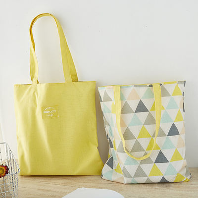 Custom Logo Middelgrote Opvouwbare Katoenen Canvas Tote Bag voor boodschappen