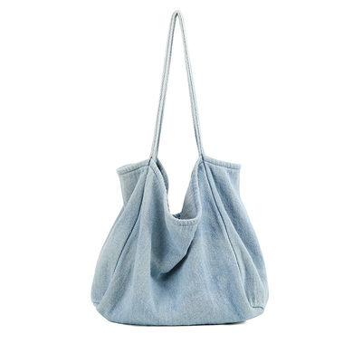 Lichte Denim Eco Friendly Cosmetic Shopping Tote Bag met cartoonpatroon