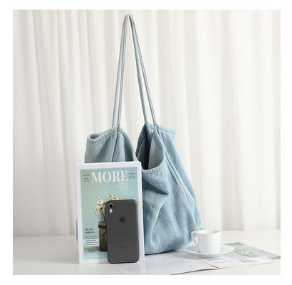 Lichte Denim Eco Friendly Cosmetic Shopping Tote Bag met cartoonpatroon