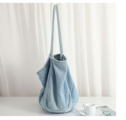 Lichte Denim Eco Friendly Cosmetic Shopping Tote Bag met cartoonpatroon