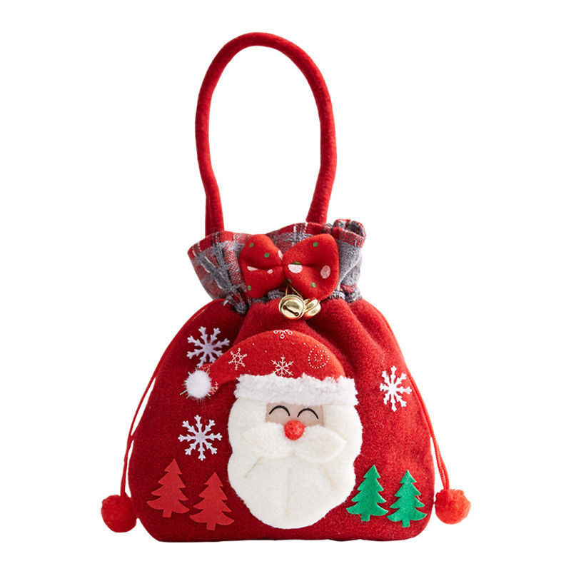 3D-sneeuwman poptas met kerstman elandhandvat OEM/ODM Acceptabele kerst snoeptas