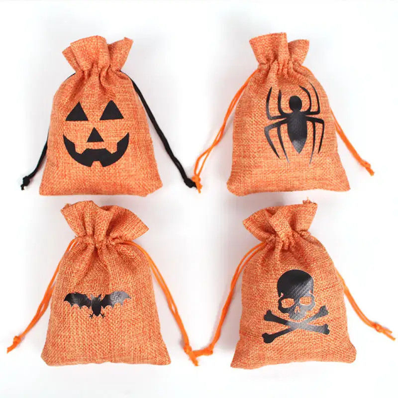 Winkelen pompoen cadeautaas 9*12cm Oranje Halloween Festival Draadstreng Boorlap Materiaal