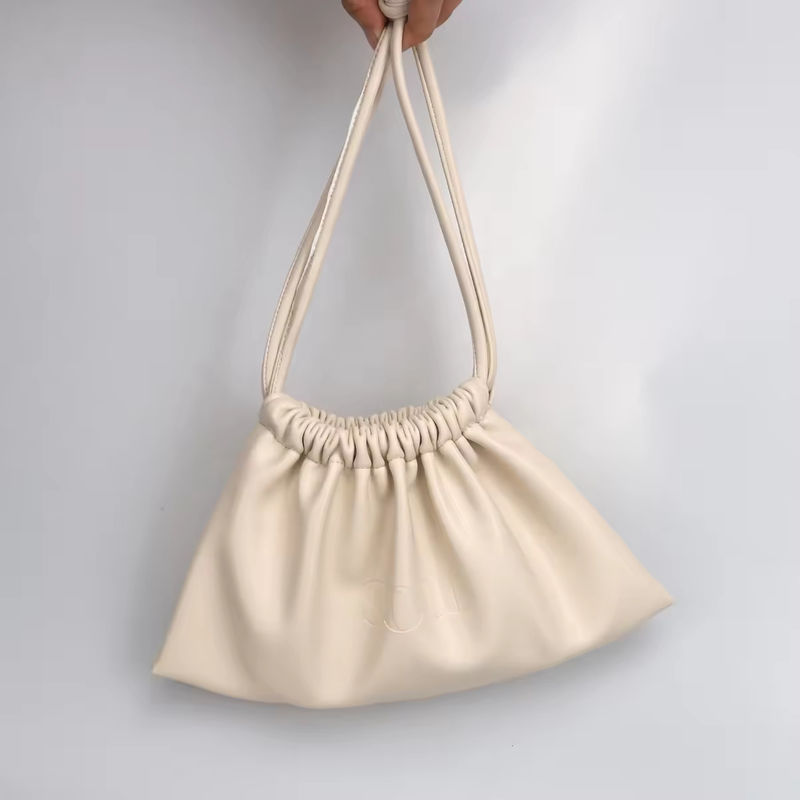 Op maat gemaakte kleur Luxury Lady PU Leather Drawstring Cosmetic Pouch met op maat gemaakte logo