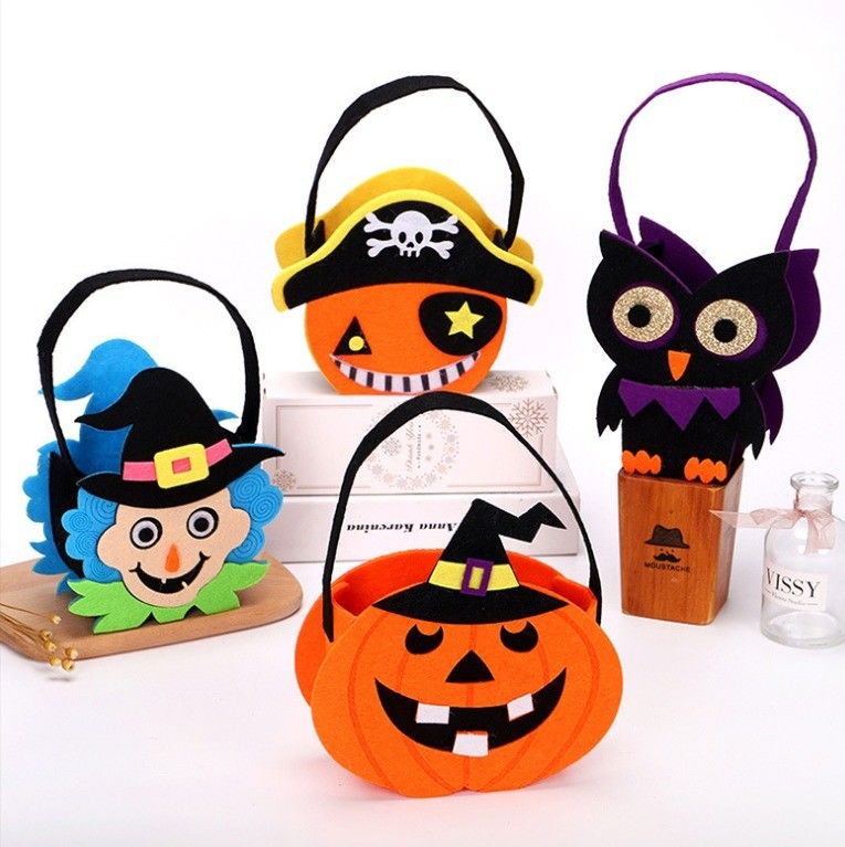 Halloween niet-geweven Tote Bag met Ghost Pumpkin Felt Stof Decoratie Requisiten