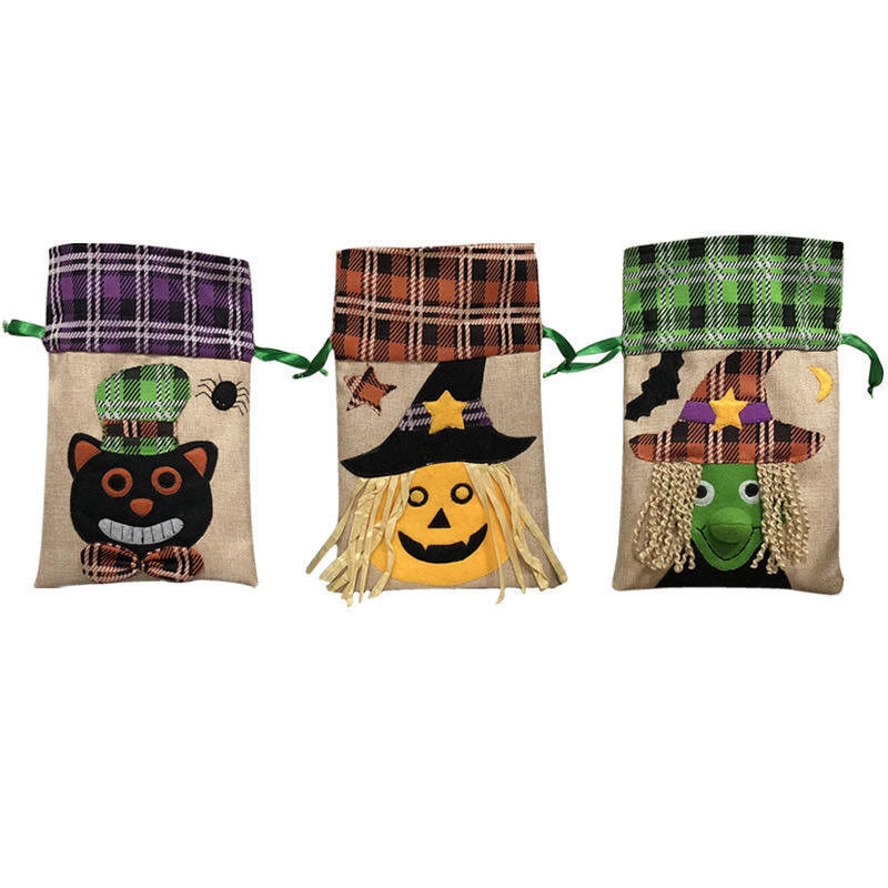 Gepersonaliseerde kleur Halloween snoepzak met trekstreng Niet-geweven creatieve cadeautas