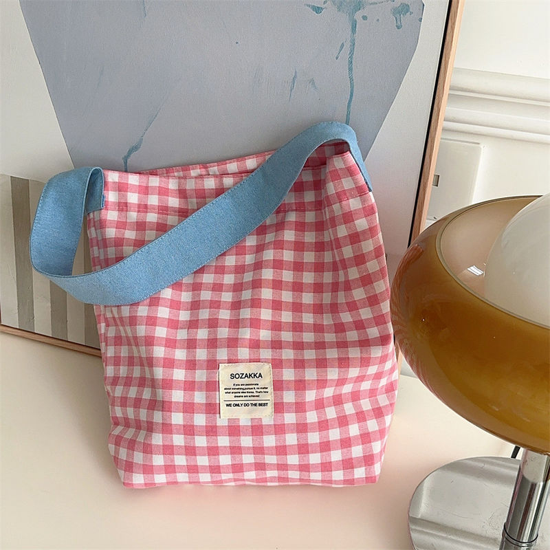 Gepersonaliseerde kleurplaat monogram vrouwen schoudertas grote capaciteit Gingham Tote tas