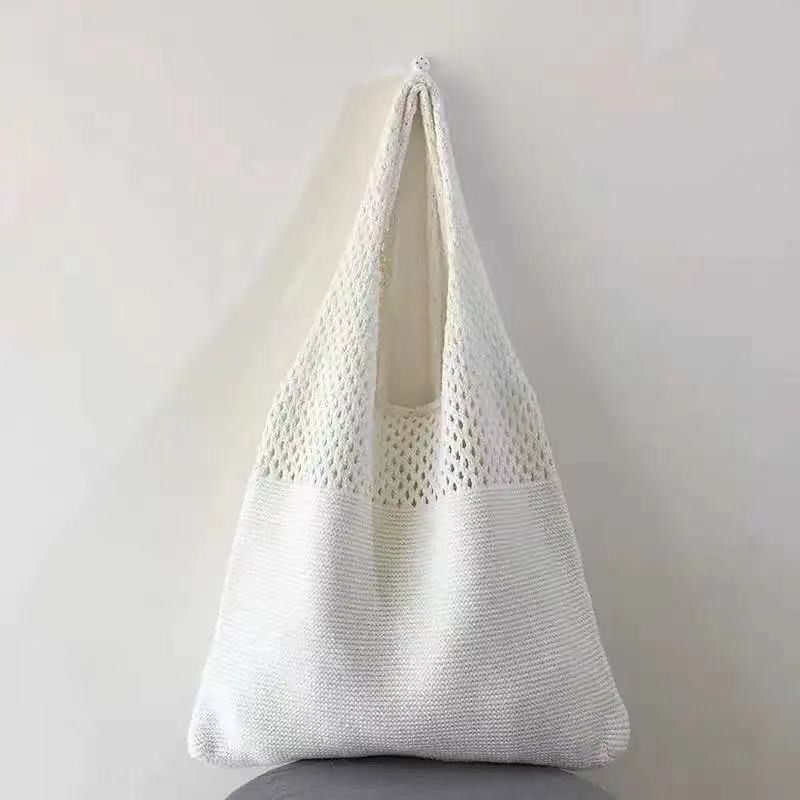 Customized Kleur gebreide stof Chic Retro dames schoudertas voor reizen en uitgaan
