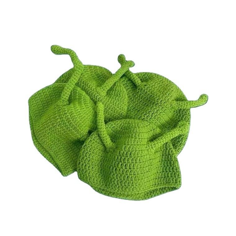 Unisex volwassen hoed feest Balaclava monster Shrek wol winter gebreide groene grappige bonnet Skullies hoed voor handgemaakt