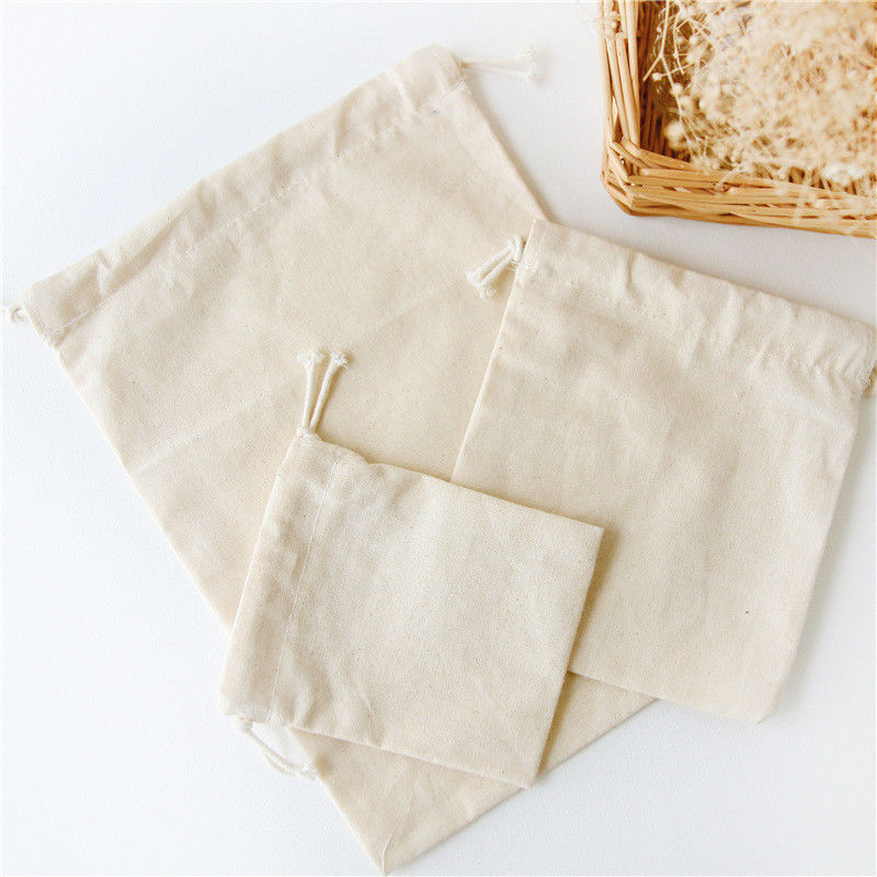 OEM/ODM Geaccepteerd Custom Logo Printed Cotton Linen Drawstring Bag voor Eco Friendly Gift