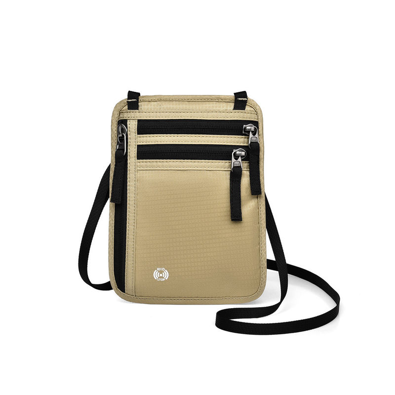 OEM/ODM Gepersonaliseerd Logo Veilig Nylon Kleine Neck Travel Bag Voor Mobiele telefoon En Kaart