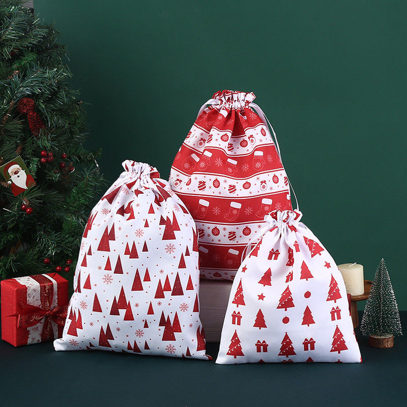 Briefpatroon Type Grote draadzakjes Kerst katoenen zak Kerstman zakken cadeaubon