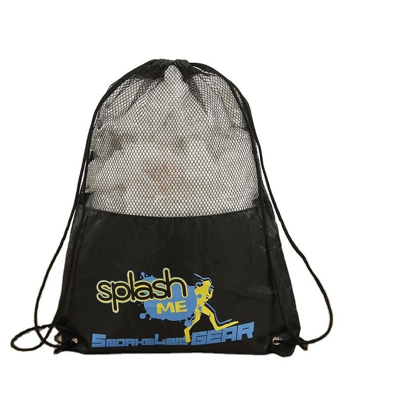 Net Polyester Gift Drawstring Bag Recycled Nylon Polyester voor herbruikbare sporttassen