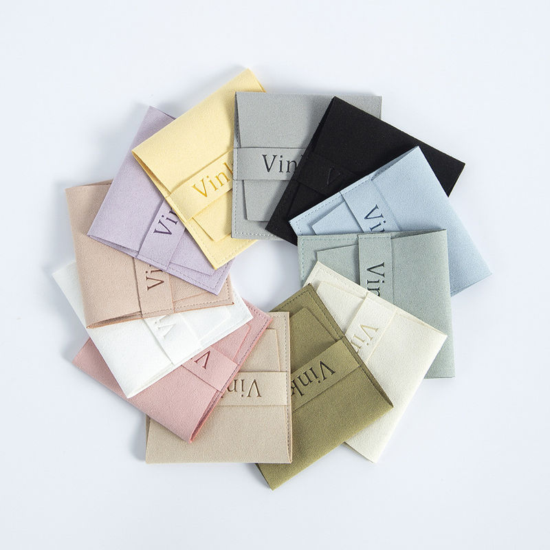 Custom logo geaccepteerd 6.2 * 6.2 Cm Meerdere kleuren fluweel flip cover mode ketting sieraden opslag zak