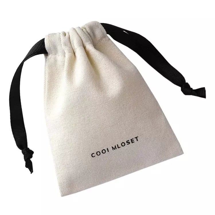 Gepersonaliseerde kleurrijke Custom Soft-loop Cotton Drawstring Bag Pouch voor stofvrij