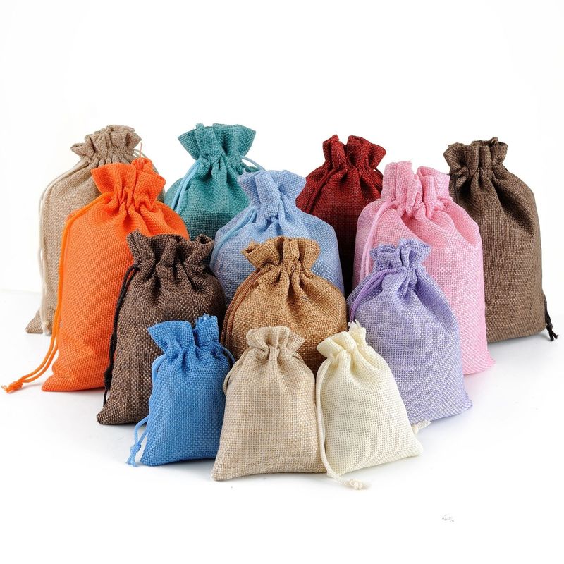 Waterdichte Custom Logo Print Linnen Drawstring Bag voor juwelen en digitale productopslag