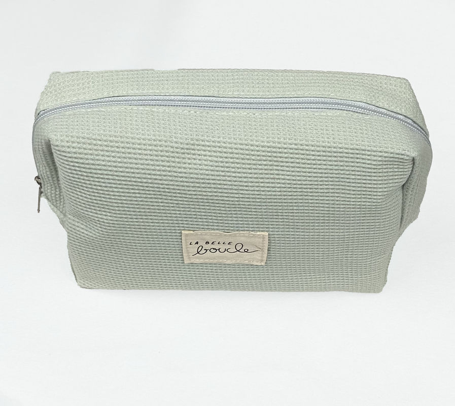 Custom Logo Accepted Soft Waffle Print Cosmetic Bag voor bruidsmeisjes make-up en cadeautjes